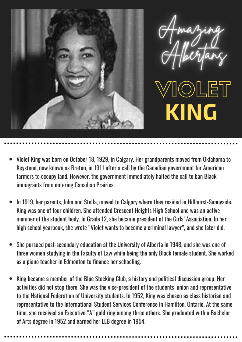 Brief bio of Violet King. 