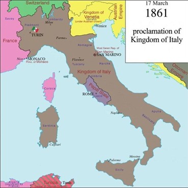 Map of 1861 Italy