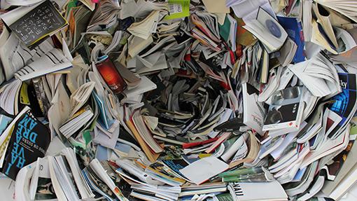 Looking into a dizzying funnel of books